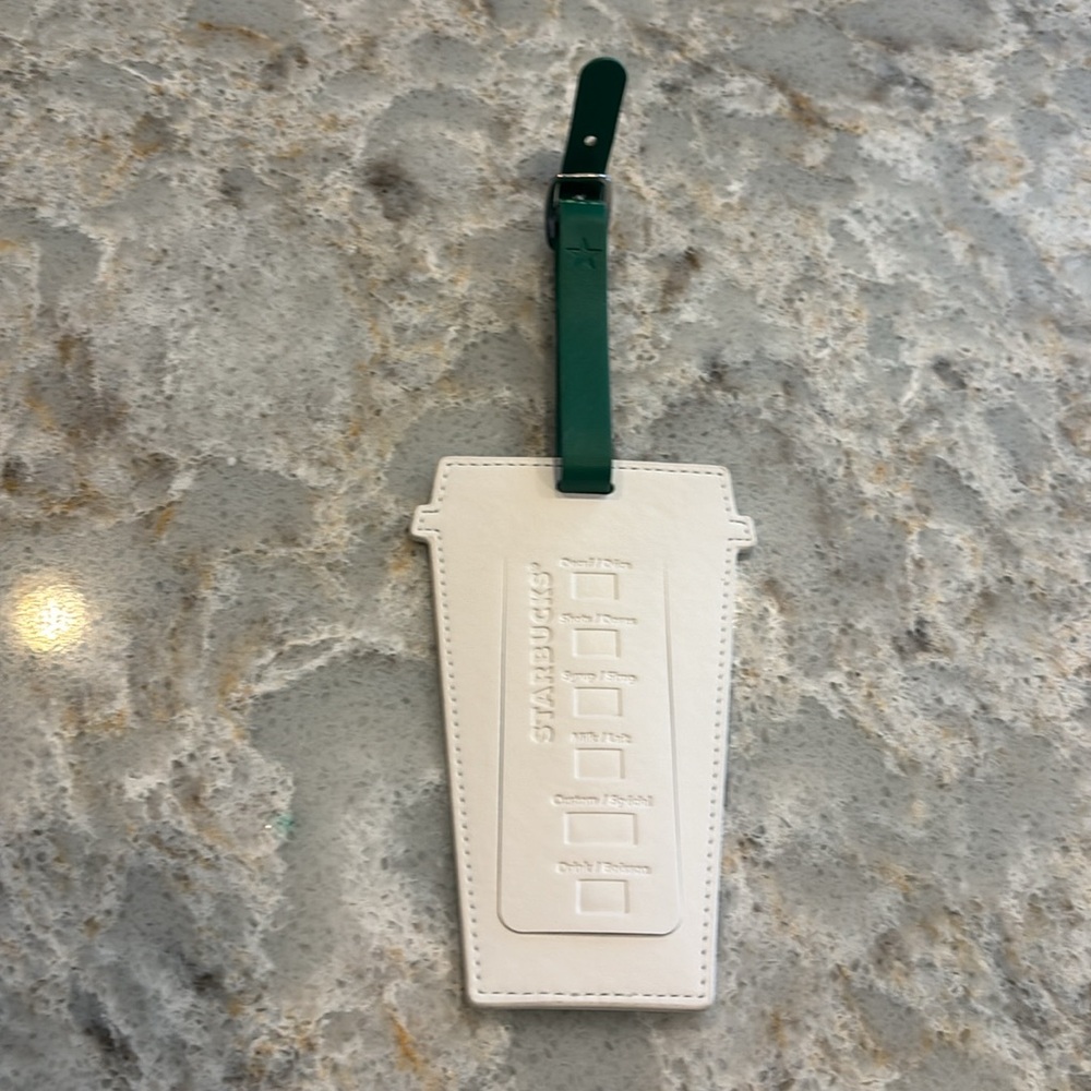 Starbucks luggage tag, never used in white. - Picture 2 of 4